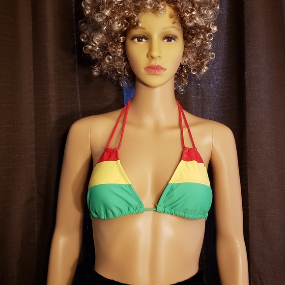 red yellow green bikini